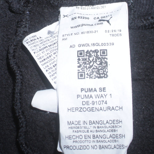 Puma Womens Black Medium Jogger Sweatpants Elastic Waist Activewear