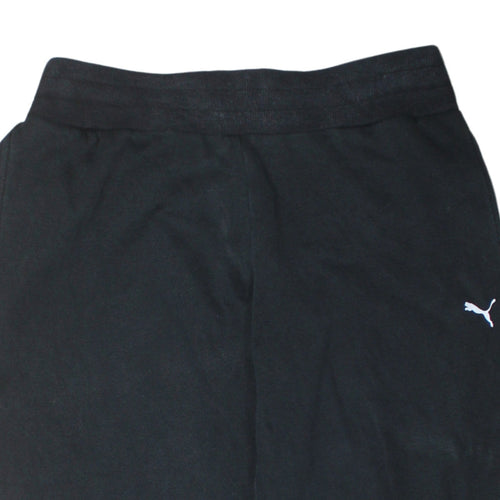 Puma Womens Black Medium Jogger Sweatpants Elastic Waist Activewear