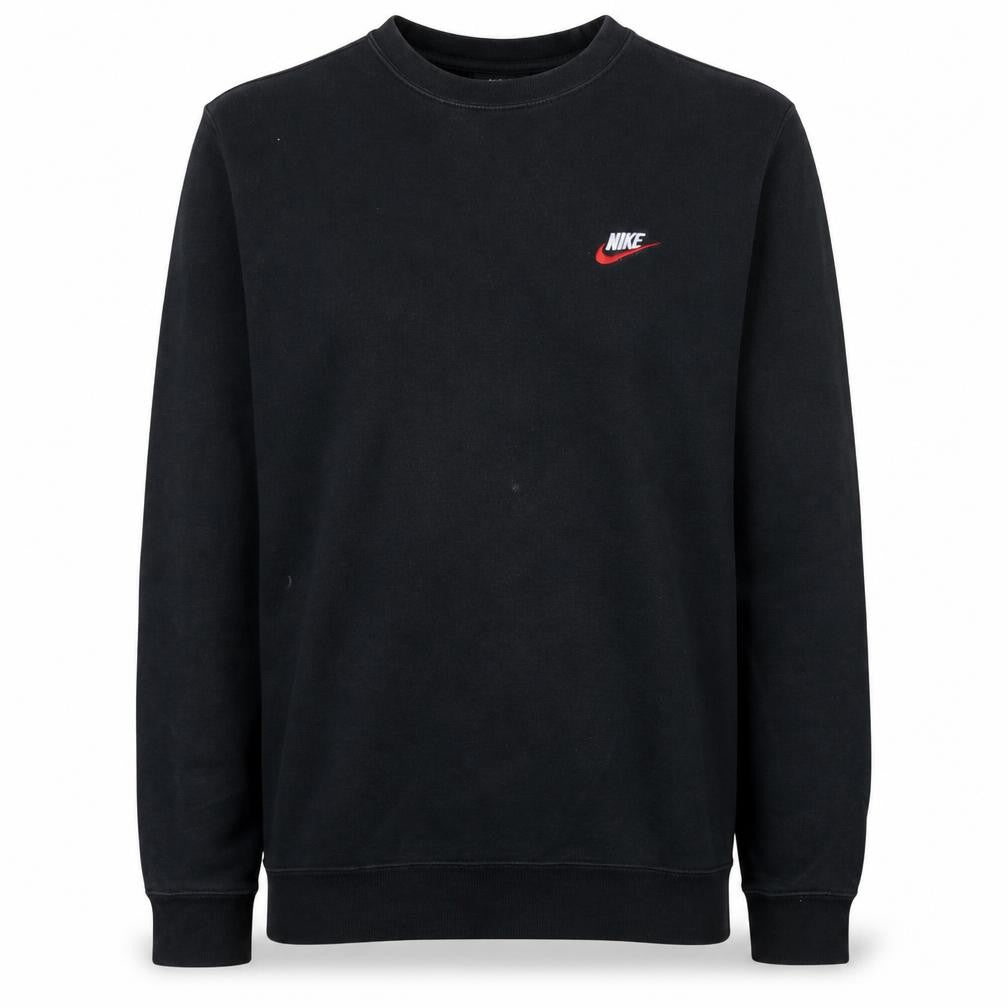 Front view of Nike Men's Black Crew Neck Pullover Sweatshirt M