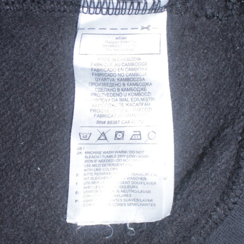 Adidas Men's Black Pullover Hoodie L Sports Fleece Sweatshirt