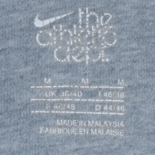 Nike Men's Grey Full Zip Hoodie Medium Athletic Dept Cotton Blend