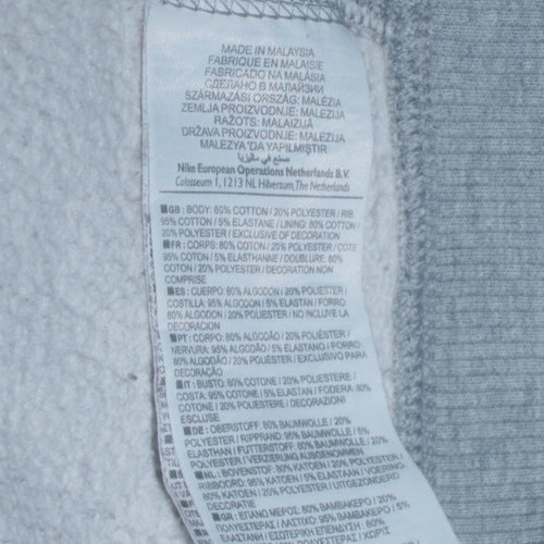 Nike Men's Grey Full Zip Hoodie Medium Athletic Dept Cotton Blend