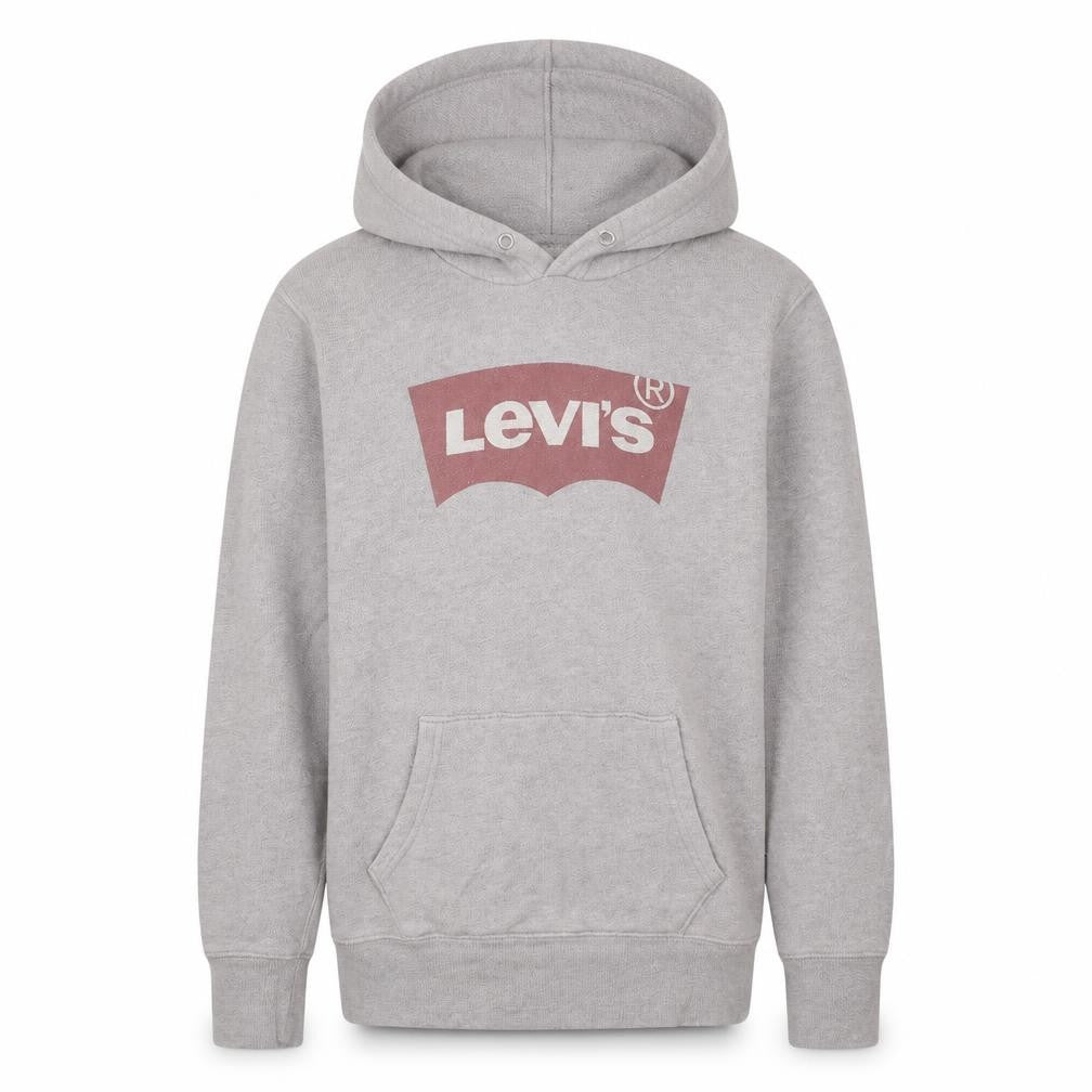 Front view of Levi's Men's Grey XS Pullover Hoodie Logo Graphic Sweatshirt