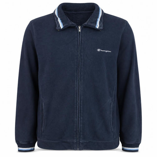 Front view of Champion Men’s Blue L Track Jacket Full Zip Fleece Sportswear