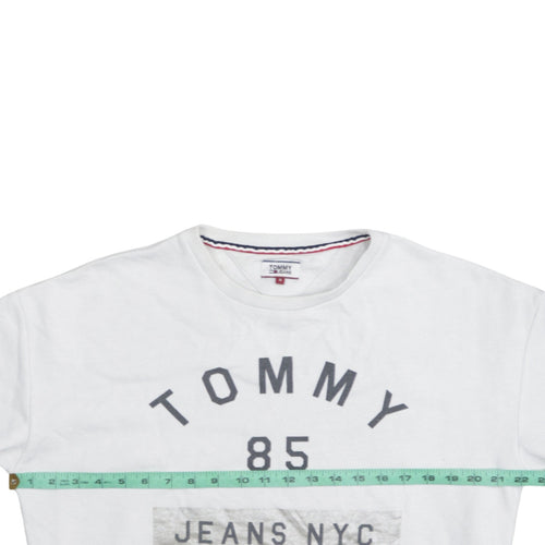 Tommy Jeans Men's White Crew Neck Pullover Sweatshirt Size S