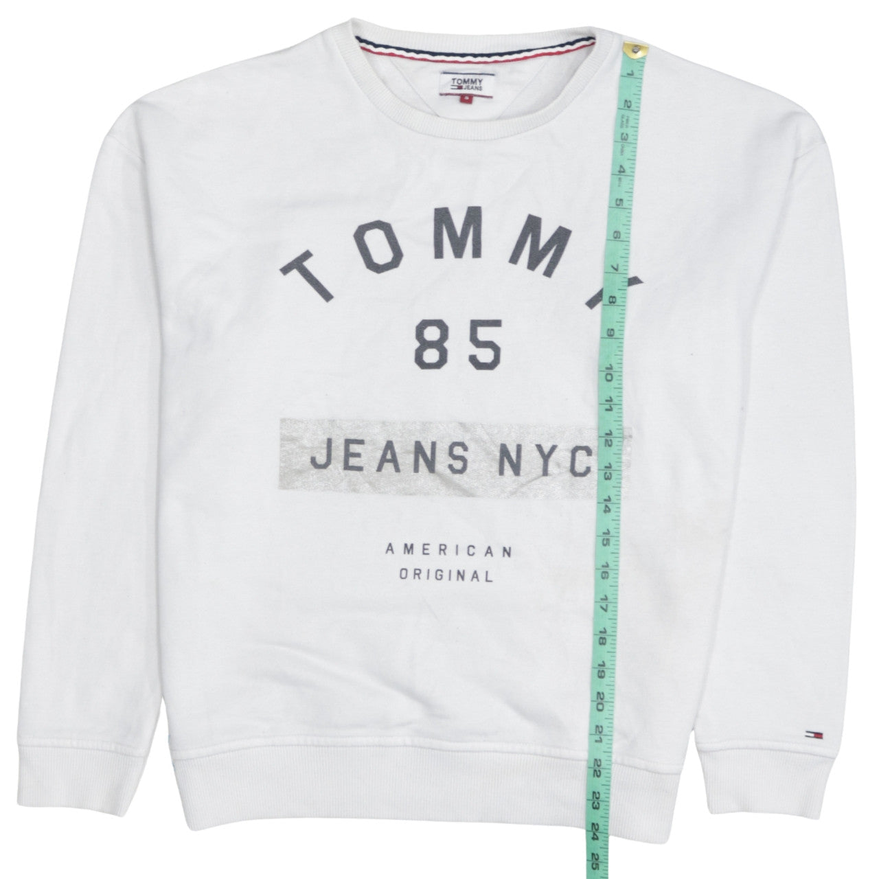 Tommy Jeans Men's White Crew Neck Pullover Sweatshirt Size S
