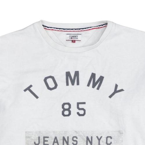 Tommy Jeans Men's White Crew Neck Pullover Sweatshirt Size S