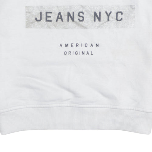 Tommy Jeans Men's White Crew Neck Pullover Sweatshirt Size S