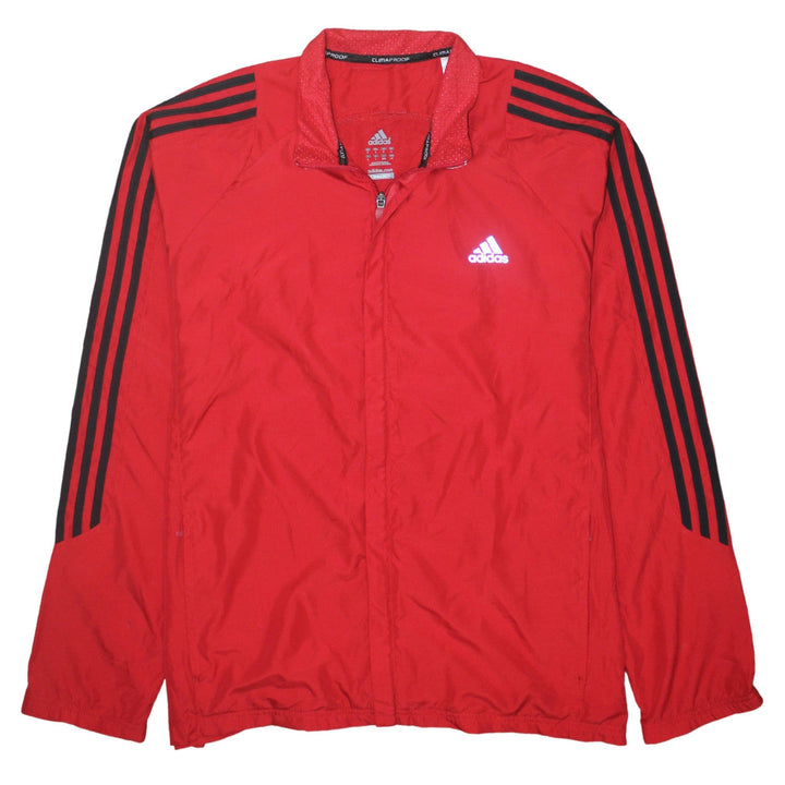 Adidas Men’s Red Windbreaker Jacket L ClimaProof Lightweight Sports