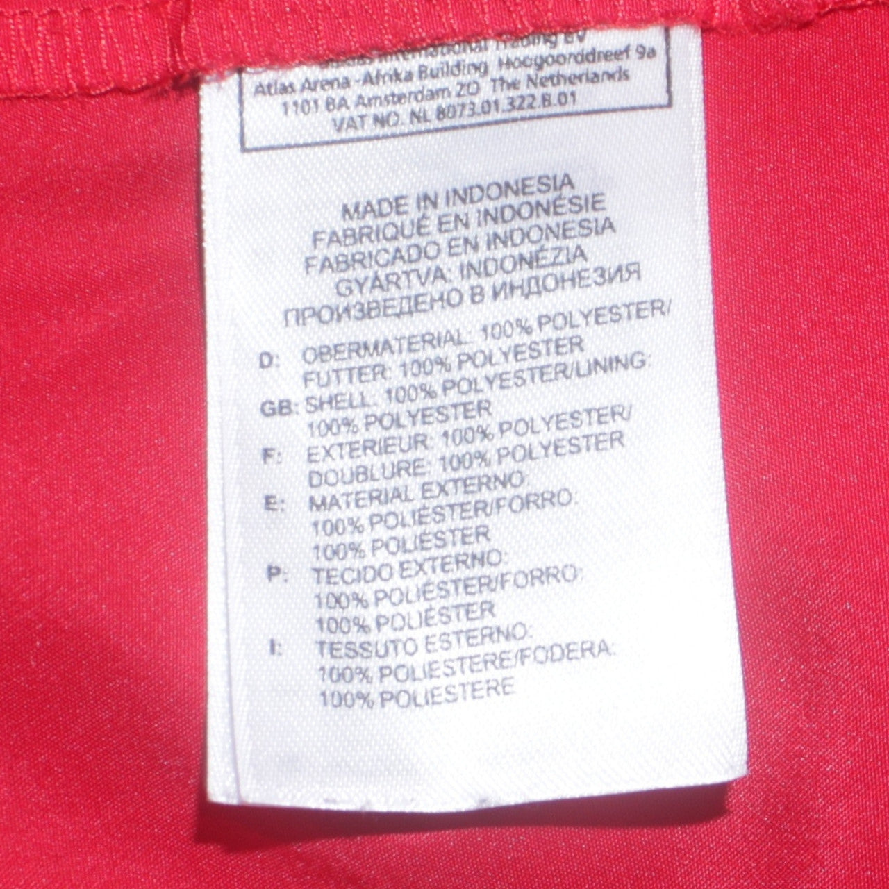 Adidas Men’s Red Windbreaker Jacket L ClimaProof Lightweight Sports