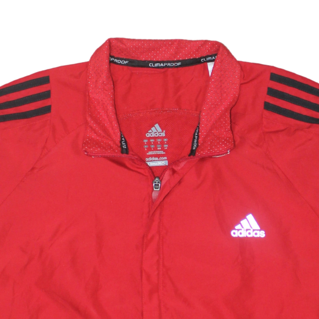 Adidas Men’s Red Windbreaker Jacket L ClimaProof Lightweight Sports