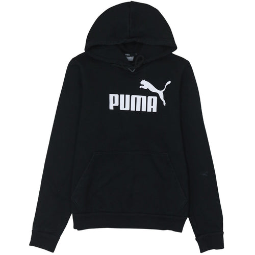 Puma Women's Black Hoodie Size 12 Pullover Logo Sweatshirt