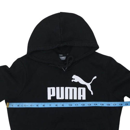 Puma Women's Black Hoodie Size 12 Pullover Logo Sweatshirt