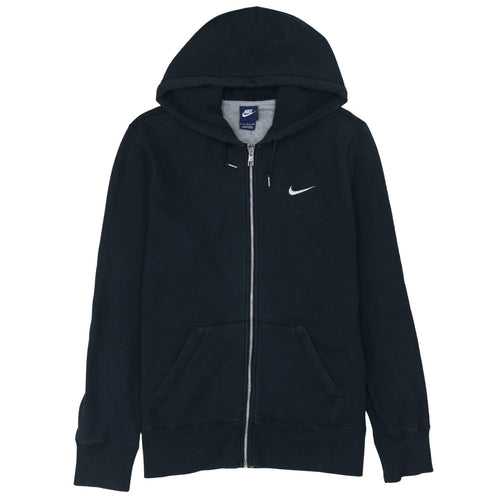 Nike Men's Black Full Zip Hoodie Large Cotton Fleece Sportswear