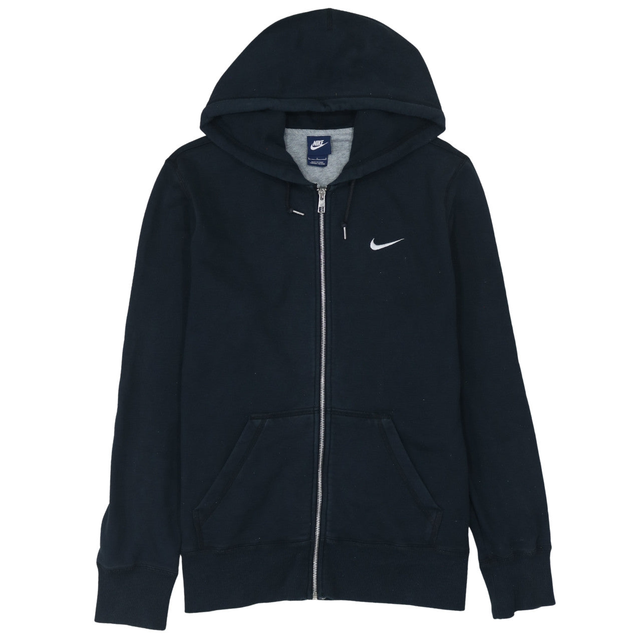 Nike Men's Black Full Zip Hoodie Large Cotton Fleece Sportswear