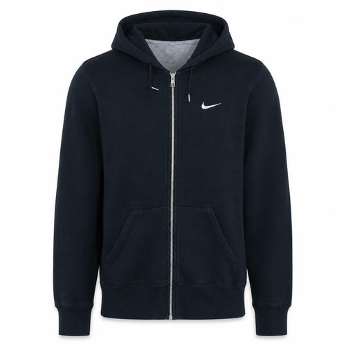Nike Men's Black Full Zip Hoodie Large Cotton Fleece Sportswear