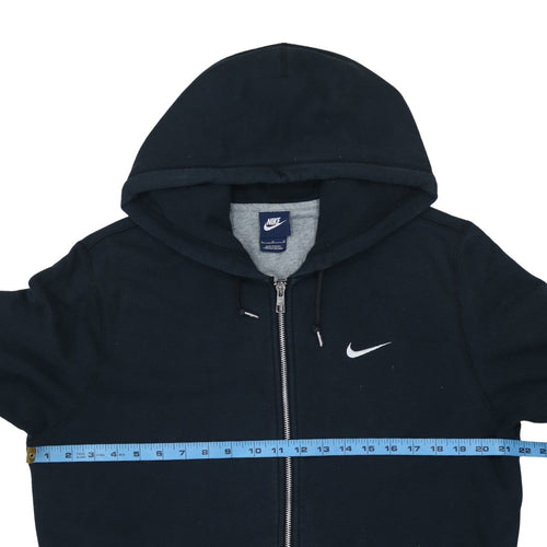 Nike Men's Black Full Zip Hoodie Large Cotton Fleece Sportswear