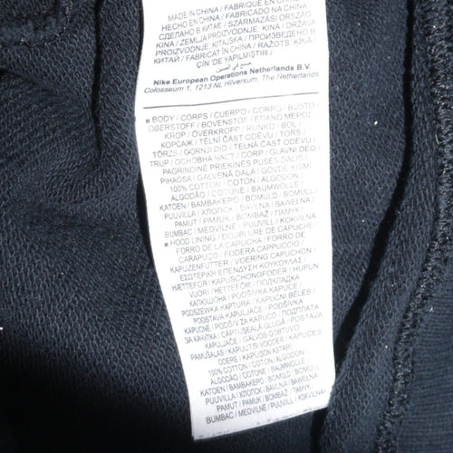 Nike Men's Black Full Zip Hoodie Large Cotton Fleece Sportswear