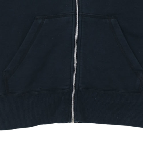 Nike Men's Black Full Zip Hoodie Large Cotton Fleece Sportswear