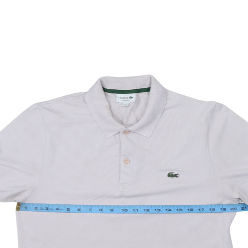 Lacoste Men's White Regular Fit Cotton Polo Shirt Size M