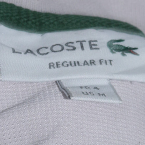Lacoste Men's White Regular Fit Cotton Polo Shirt Size M