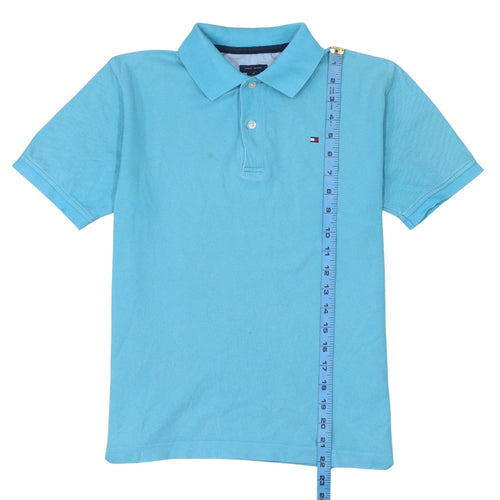 Tommy Hilfiger Boys Blue Polo Shirt 12-14 Years Cotton Short Sleeve