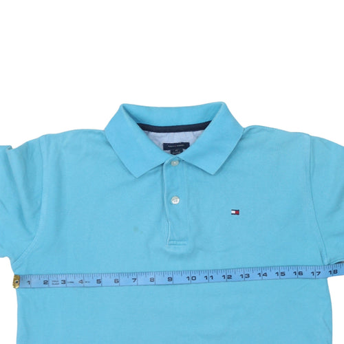 Tommy Hilfiger Boys Blue Polo Shirt 12-14 Years Cotton Short Sleeve