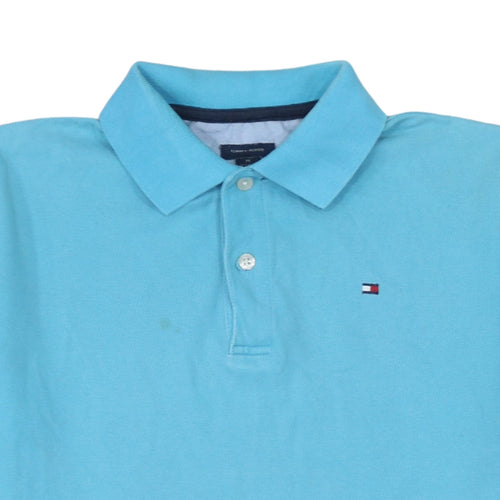 Tommy Hilfiger Boys Blue Polo Shirt 12-14 Years Cotton Short Sleeve
