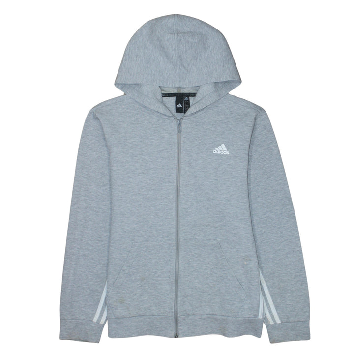 Adidas Men's Grey Full Zip Hoodie Small Regular Fit