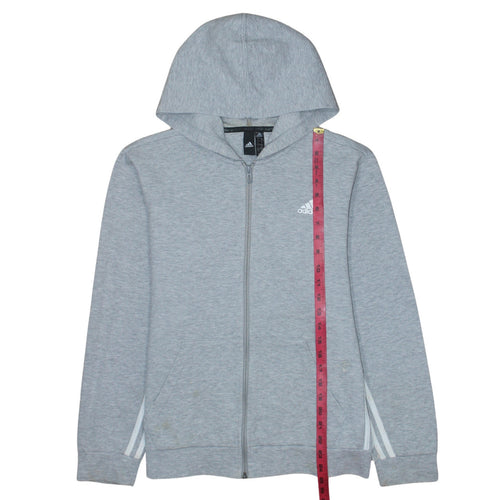 Adidas Men's Grey Full Zip Hoodie Small Regular Fit