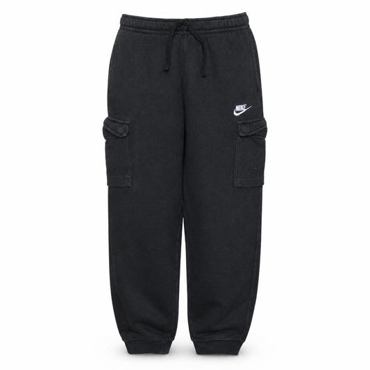 Front view of Nike boys’ black xl jogger activewear trousers fleece pockets drawstring