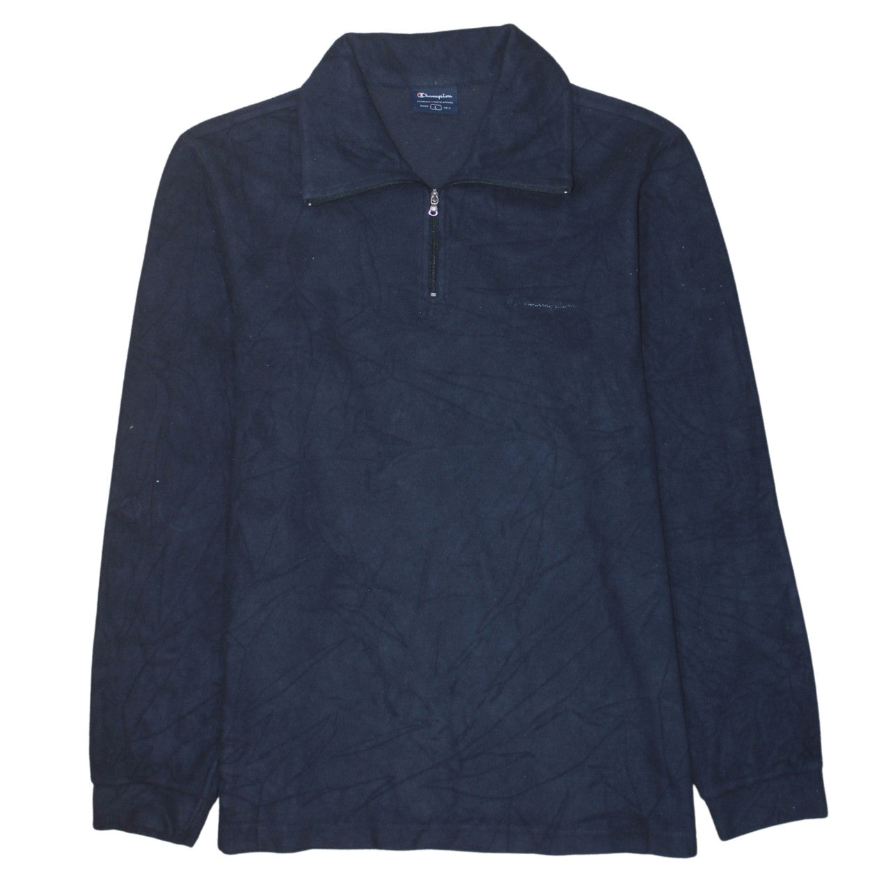 Champion Men’s Blue 1/4 Zip Fleece Sweatshirt Size L Regular Fit