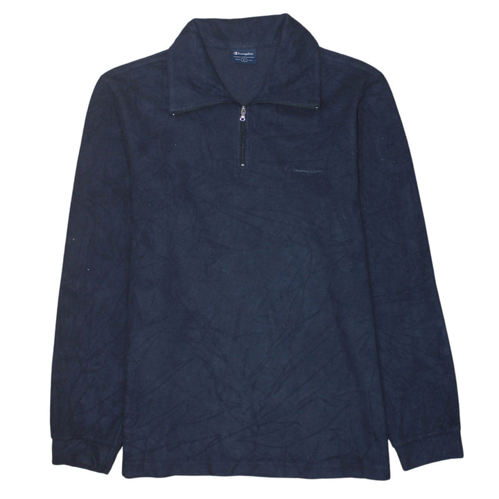 Champion Men’s Blue 1/4 Zip Fleece Sweatshirt Size L Regular Fit