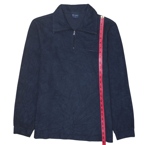 Champion Men’s Blue 1/4 Zip Fleece Sweatshirt Size L Regular Fit