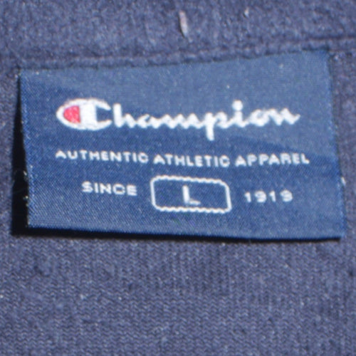 Champion Men’s Blue 1/4 Zip Fleece Sweatshirt Size L Regular Fit