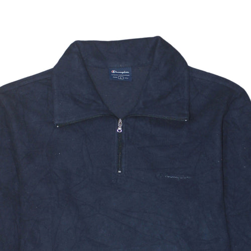 Champion Men’s Blue 1/4 Zip Fleece Sweatshirt Size L Regular Fit