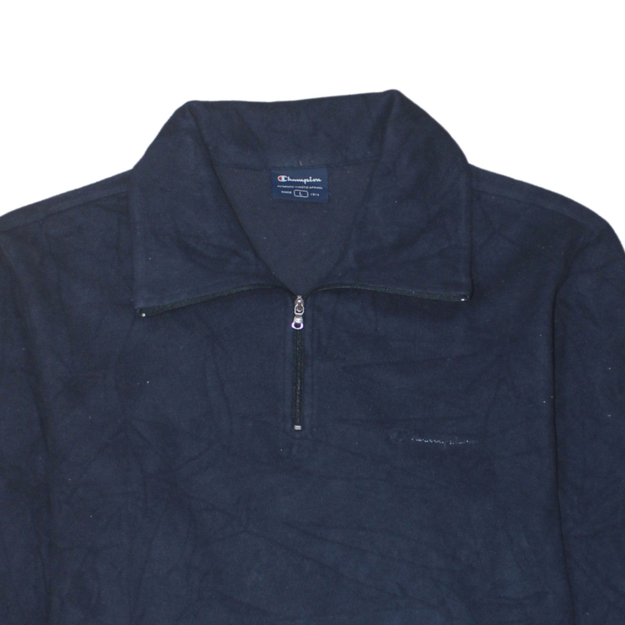 Champion Men’s Blue 1/4 Zip Fleece Sweatshirt Size L Regular Fit