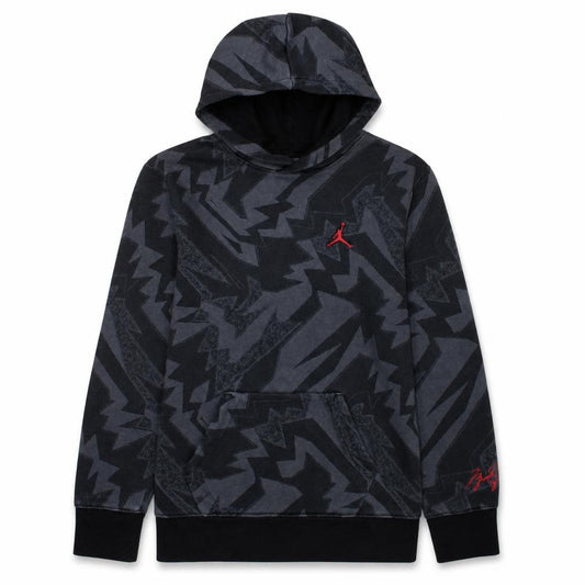 Front view of Jordan boys’ black graphic pullover hoodie -, size L, cotton blend
