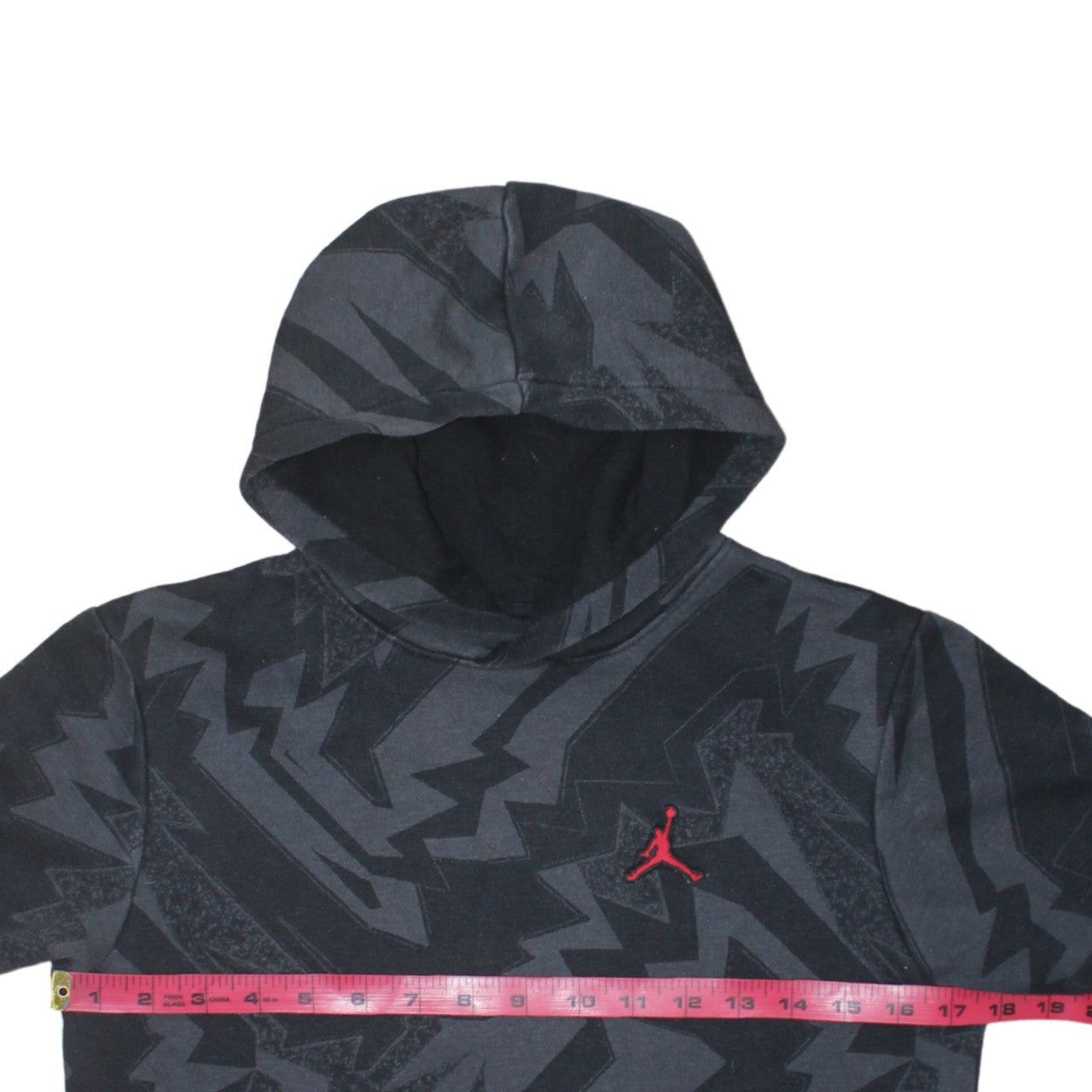 Jordan Boys Black Graphic Pullover Hoodie - Size L Cotton Blend