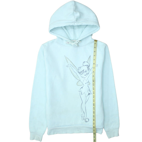 Disney Women Blue XS Pullover Hoodie with Tinker Bell Graphic