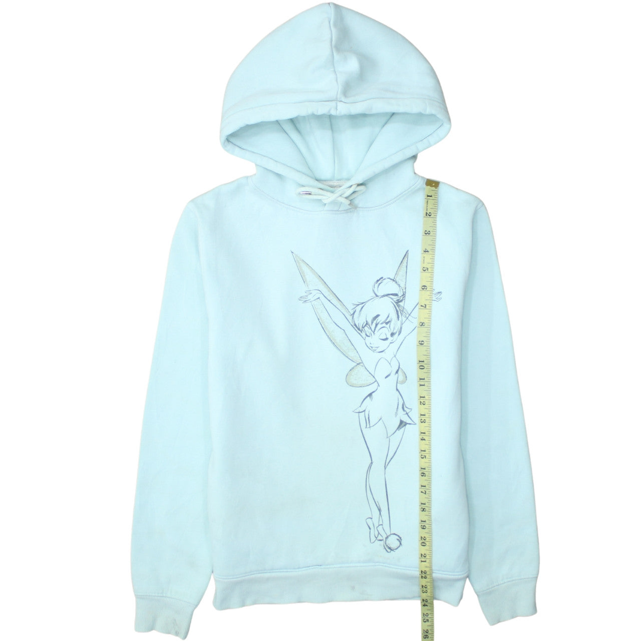 Disney Women Blue XS Pullover Hoodie with Tinker Bell Graphic