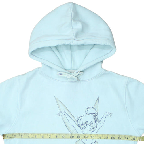 Disney Women Blue XS Pullover Hoodie with Tinker Bell Graphic