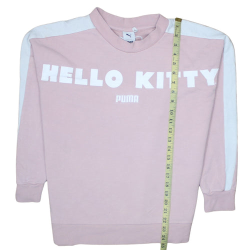 Puma Hello Kitty Women's Pink Crew Neck Pullover Sweatshirt Size S