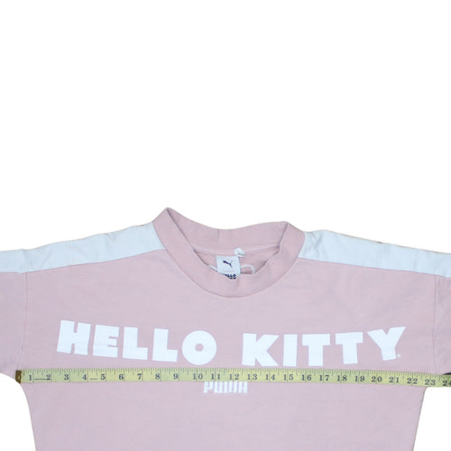 Puma Hello Kitty Women's Pink Crew Neck Pullover Sweatshirt Size S