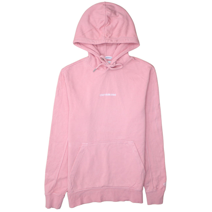 Calvin Klein Jeans Womens Pink Pullover Hoodie Small Cotton