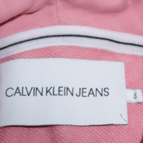 Calvin Klein Jeans Womens Pink Pullover Hoodie Small Cotton
