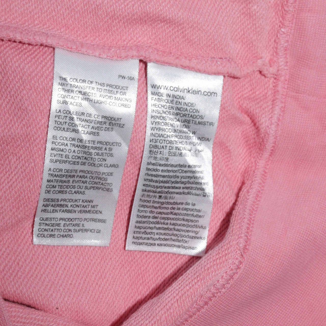 Calvin Klein Jeans Womens Pink Pullover Hoodie Small Cotton