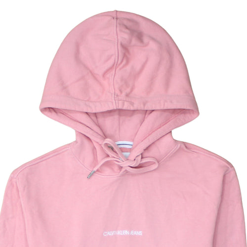 Calvin Klein Jeans Womens Pink Pullover Hoodie Small Cotton