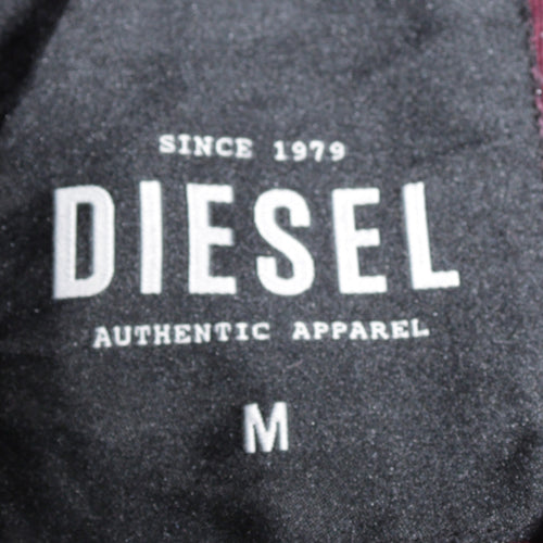 Diesel Womens Burgundy Pullover Hoodie M Classic Cotton Blend