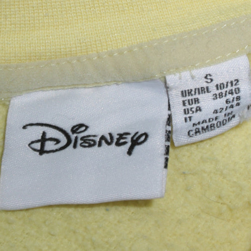 Disney Women Yellow Winnie the Pooh Crew Neck Pullover Sweatshirt Size S